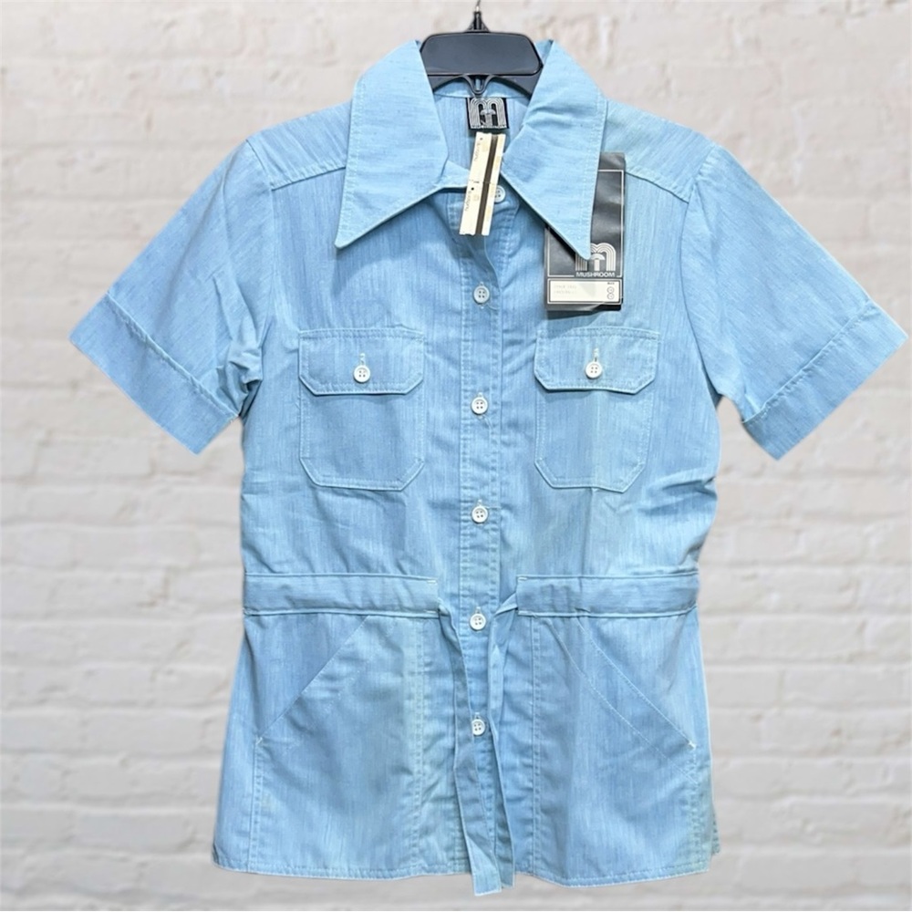 Vintage Denim Short Sleeved Top w/ original tags